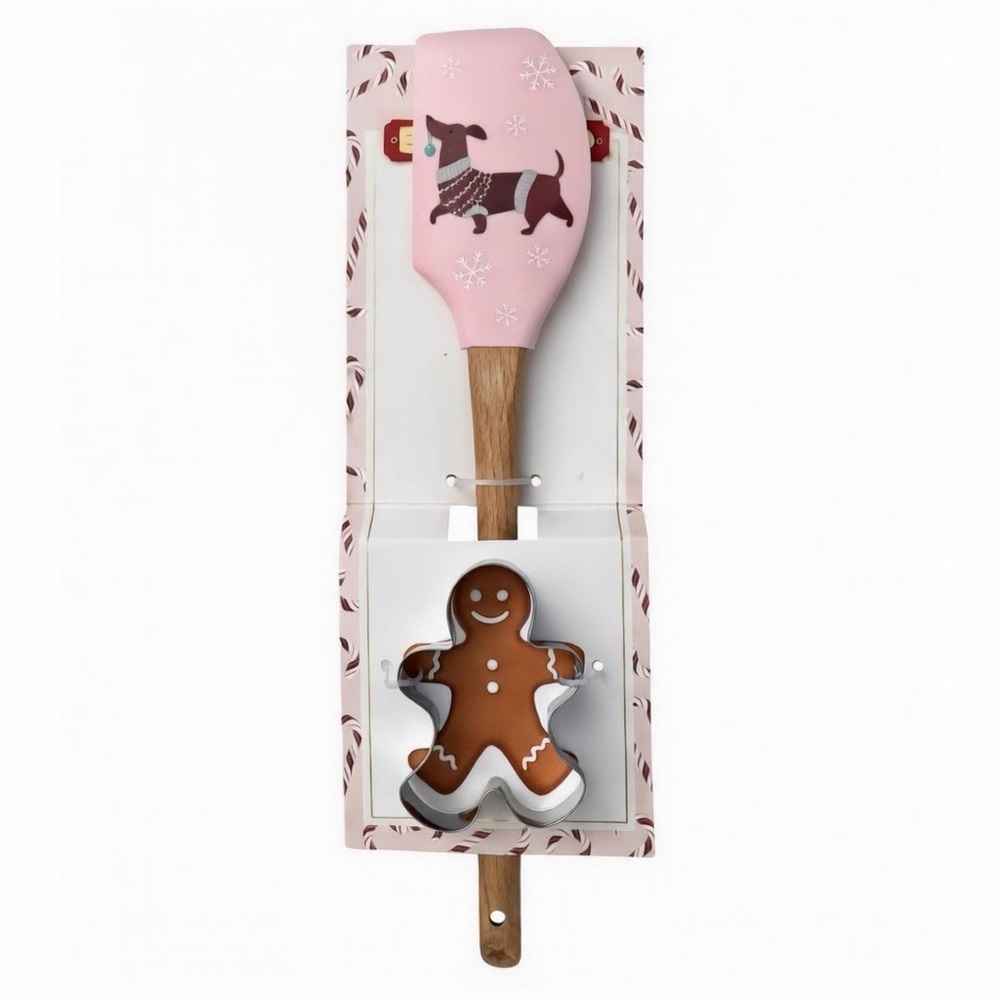 The Bakeshop Dachshund Silicone Spatula & Gingerbread Cookie Set 🐾 Doxie Wiener